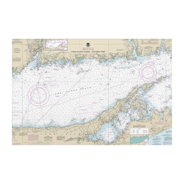 Long Island Sound Eastern Part Nautical Chart Acrylic Print (Front)