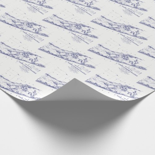 Long Island The Hamptons Map VC 2 Wrapping Paper