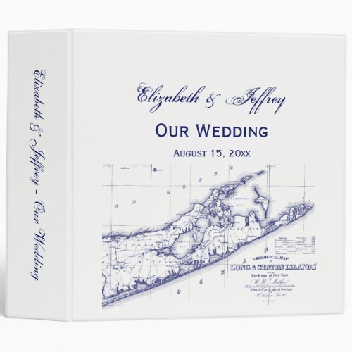 Long Island The Hamptons Map VC 3 Ring Binder