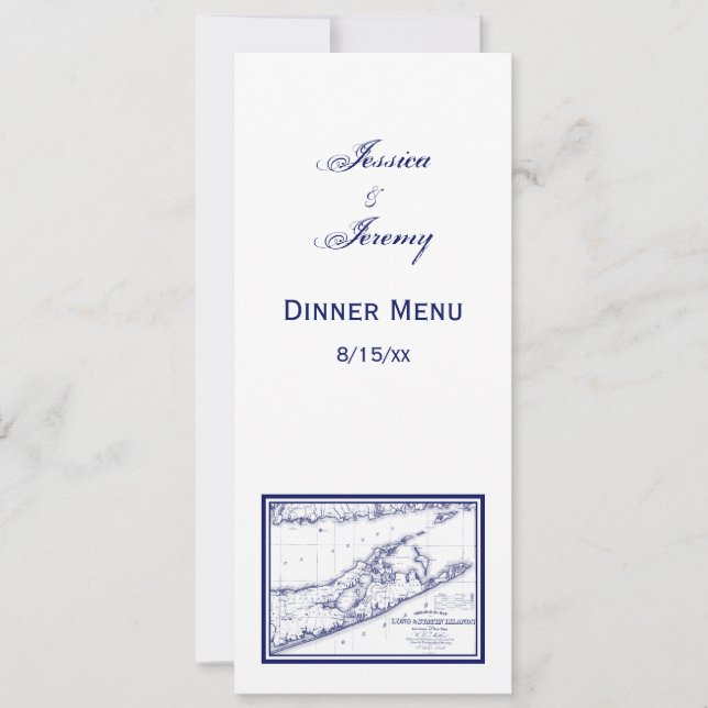 Long Island The Hamptons Map VC Invitation (Front)