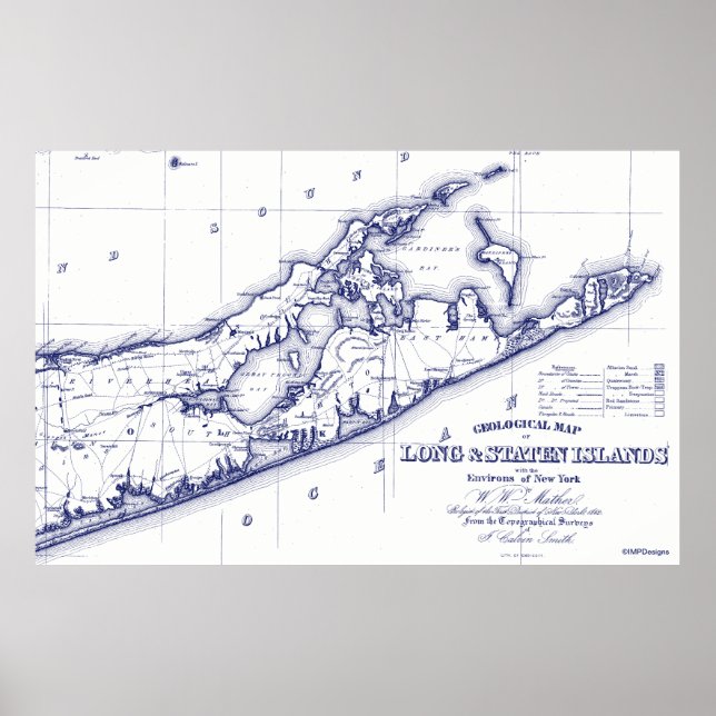 Long Island The Hamptons Map VC Poster (Front)