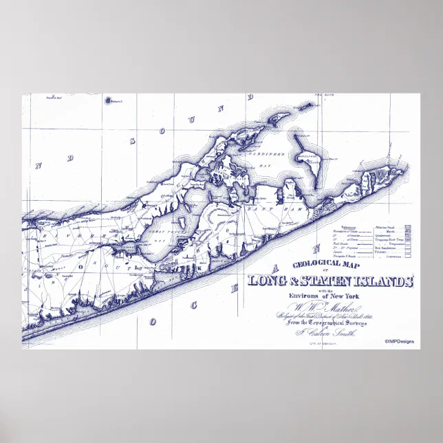 Long Island The Hamptons Map VC Poster | Zazzle