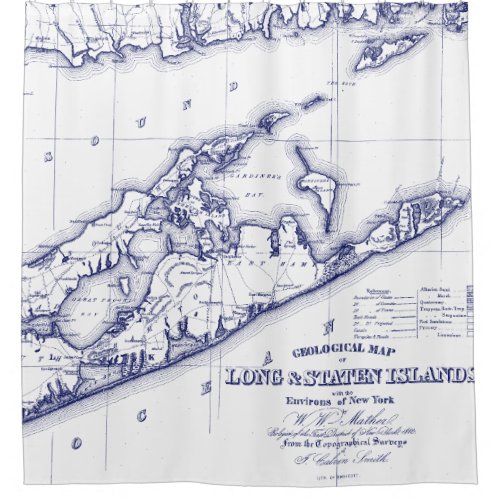 Long Island The Hamptons Map VC Shower Curtain