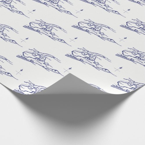 Long Island The Hamptons Map VC Wrapping Paper