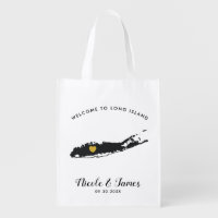 Long Island Wedding Welcome Bag, Black and Gold
