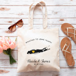 Long Island Wedding Welcome Bag, Black & Gold Tote Bag<br><div class="desc">Wedding weekend welcome gift bag for out of town guests to your wedding,  featuring image of Long Island,  with gold heart.  Fill the tote with your favorite goodies.</div>