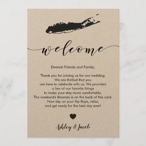 Long Island Wedding Welcome Letter  Itinerary Program