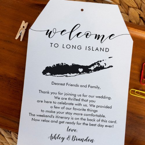 Long Island Wedding Welcome Tag Letter Itinerary
