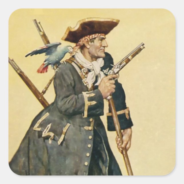 “Long John Silver” from “Treasure Island” Square Sticker (Front)