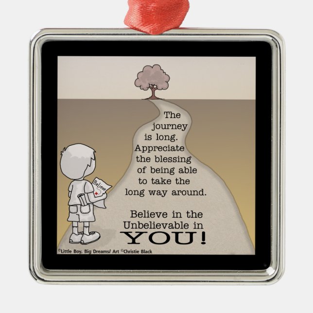 Long Journey Metal Ornament (Front)