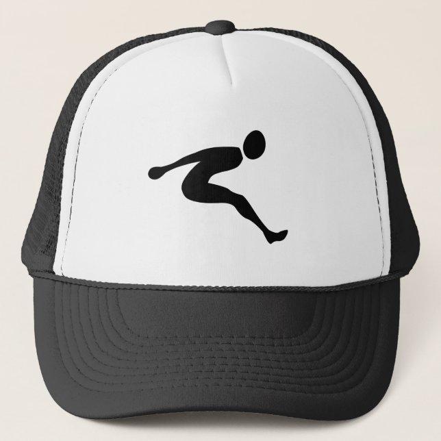 Long Jump - Black Trucker Hat (Front)