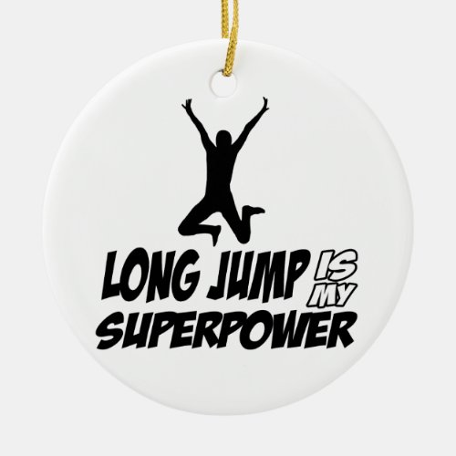 Long jump designs ceramic ornament