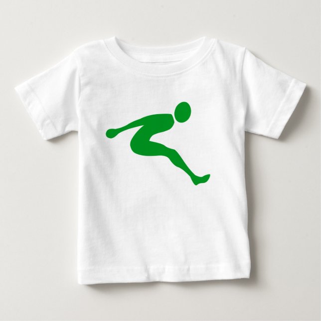 Long Jump - Grass Green Baby T-Shirt (Front)