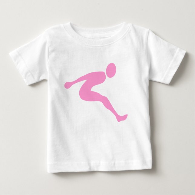 Long Jump - Pink Baby T-Shirt (Front)