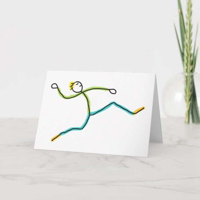 Long Jump Stickman Card (Front)