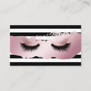Long Lash Extension Makeup Artist Black and White Business Card