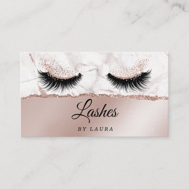 Long Lash Extension Makeup Artist Torn paper Business Card (Front)