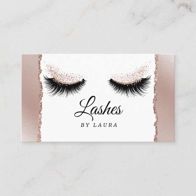 Long Lash Extension Makeup Artist Torn paper Business Card (Front)