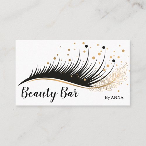 Long Lash Extension Makeup Feather Beauty Salon Business Card
