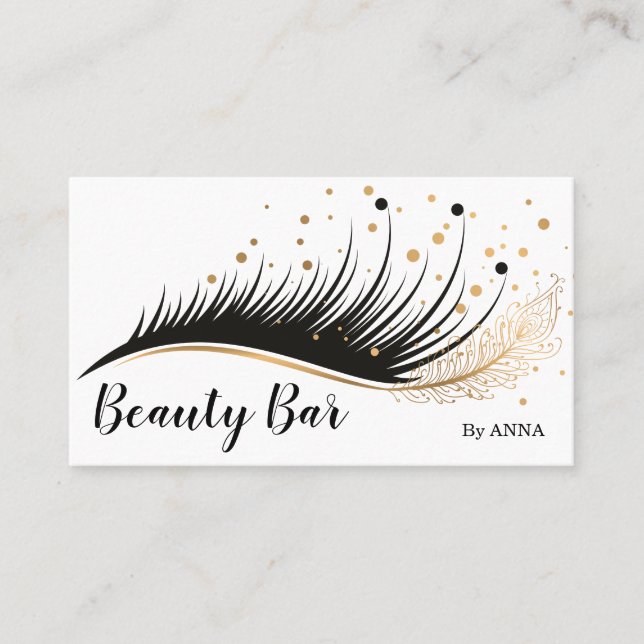 Long Lash Extension Makeup Feather Beauty Salon Business Card (Front)
