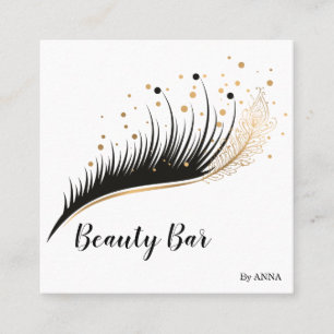 Long Lash Extension Makeup Feather Beauty Salon Square Business Card