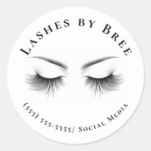 Long Lashes Eyelash Extensions Beauty Classic Round Sticker