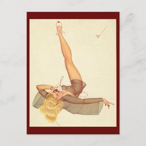 Long legs  Vintage pin up girl Postcard