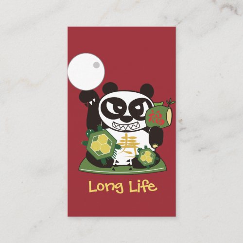Long Life God Panda Lucky Charm Business Card
