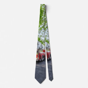 Long Line of Fire Trucks Tie