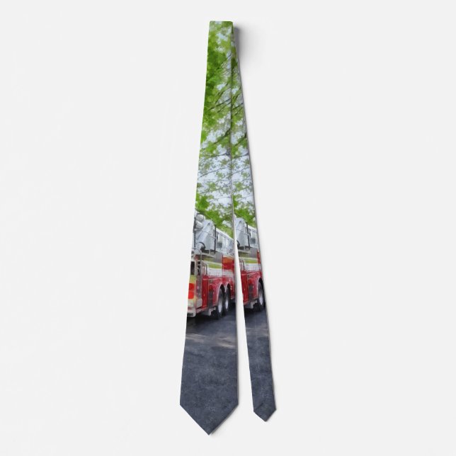 Long Line of Fire Trucks Tie (Front)