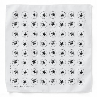 Long Live Cowboys - White and Black Bandana