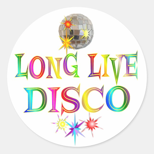 Long Live Disco Classic Round Sticker (Front)