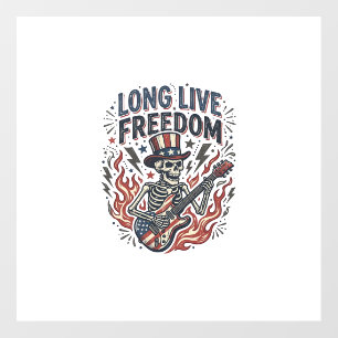 Long Live Freedom Patriotic Skeleton Rocker Shirt_ Floor Decals