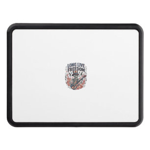 Long Live Freedom Patriotic Skeleton Rocker Shirt_ Hitch Cover