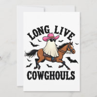 Long Live Ghouls Spooky Halloween Ghost Cowboy