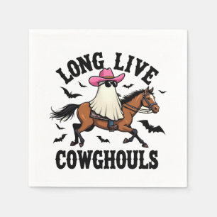 Long Live Ghouls Spooky Halloween Ghost Cowboy Napkins