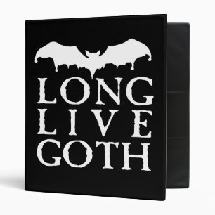 Long Live Goth Vampire Bat 3 Ring Binder