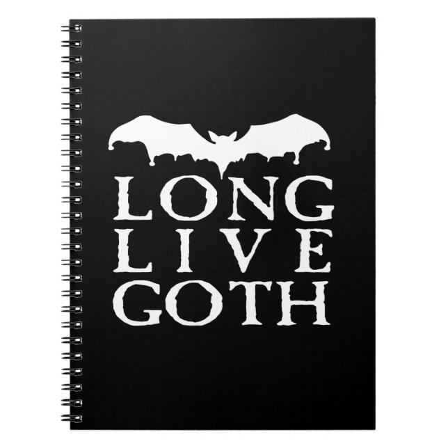Long Live Goth Vampire Bat Notebook (Front)