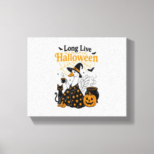Long Live Halloween Goose Witch Canvas Print