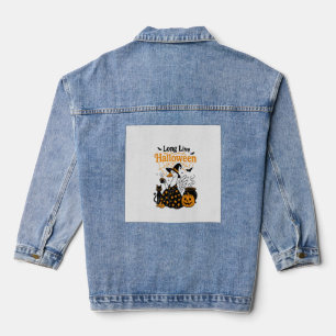 Long Live Halloween Goose Witch Denim Jacket