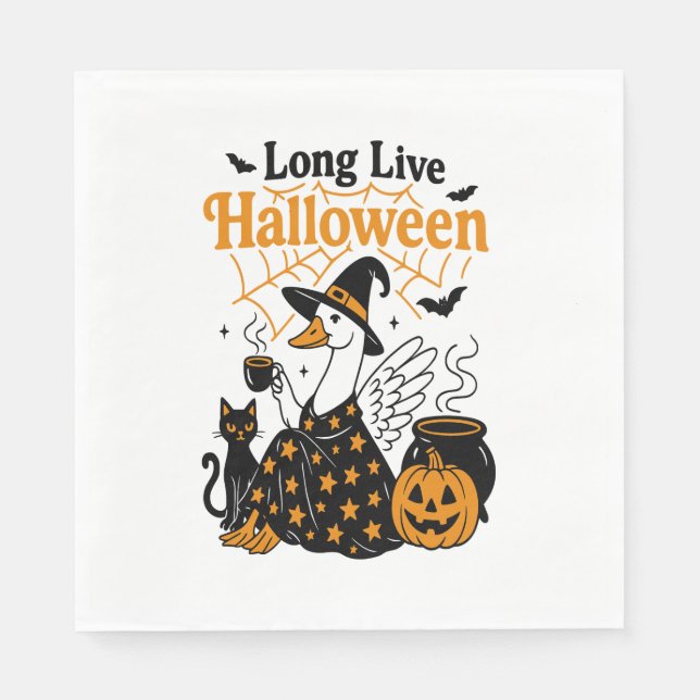Long Live Halloween Goose Witch Napkins (Front)