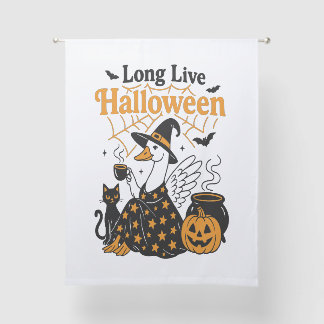 Long Live Halloween Goose Witch Sheer Curtains