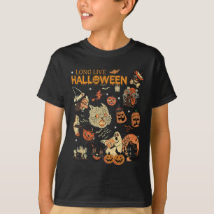 Long Live Halloween Vintage Pumpkin Witch Ghost Bl T-Shirt