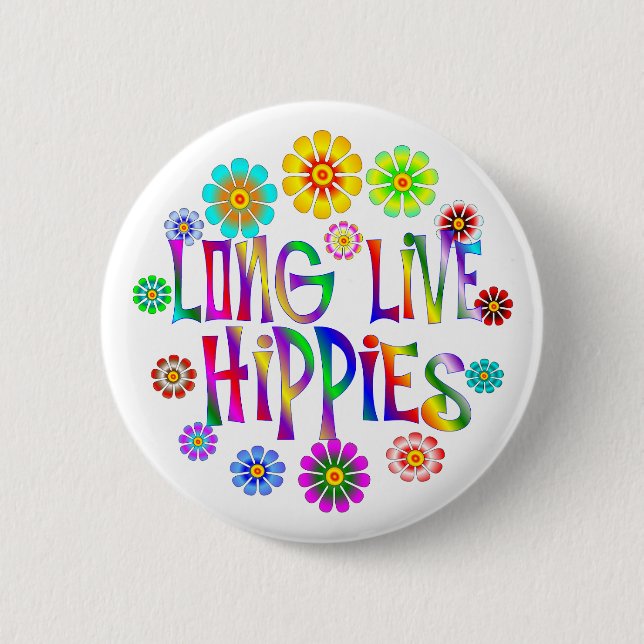 Long Live Hippies Button (Front)