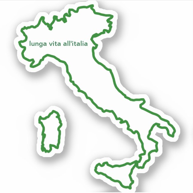 Long Live Italy Cool Shape Sticker (Front)