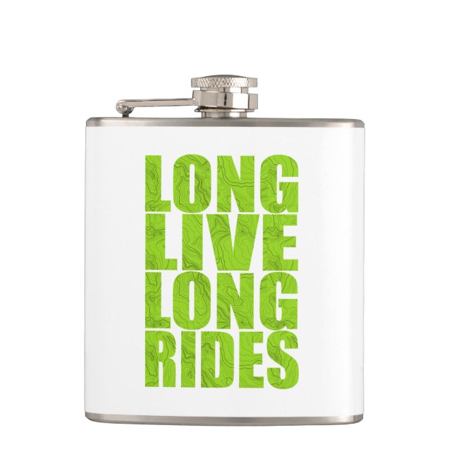 Long Live Long Rides (Topo) Hip Flask (Front)
