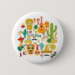 long live mexico pinback button