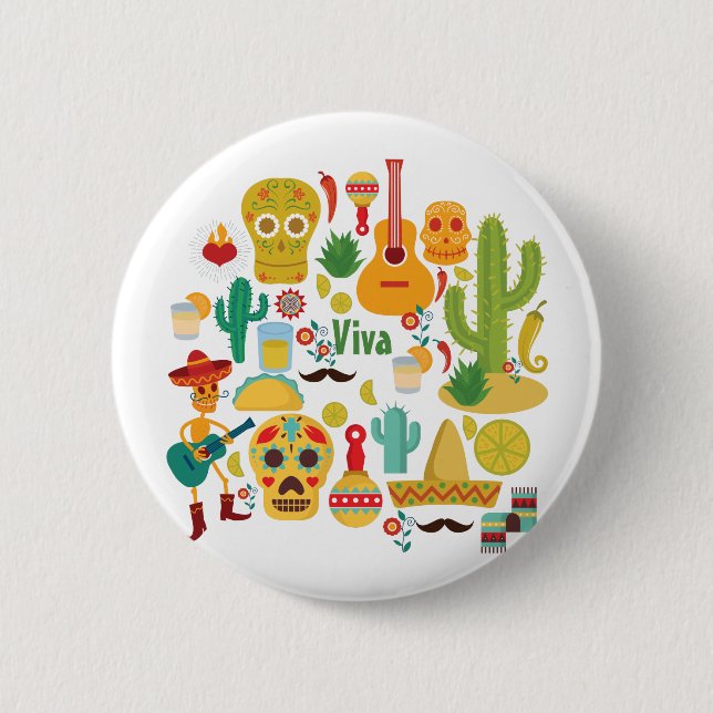 long live mexico pinback button (Front)