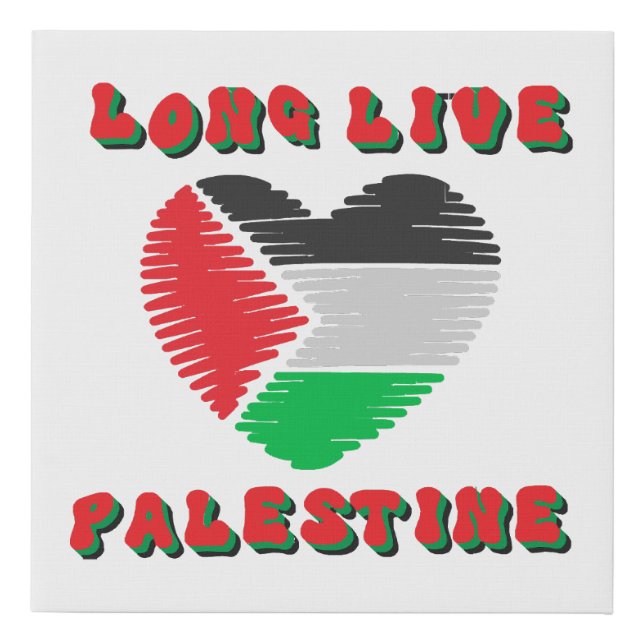 Long Live Palestine Faux Canvas Print (Front)