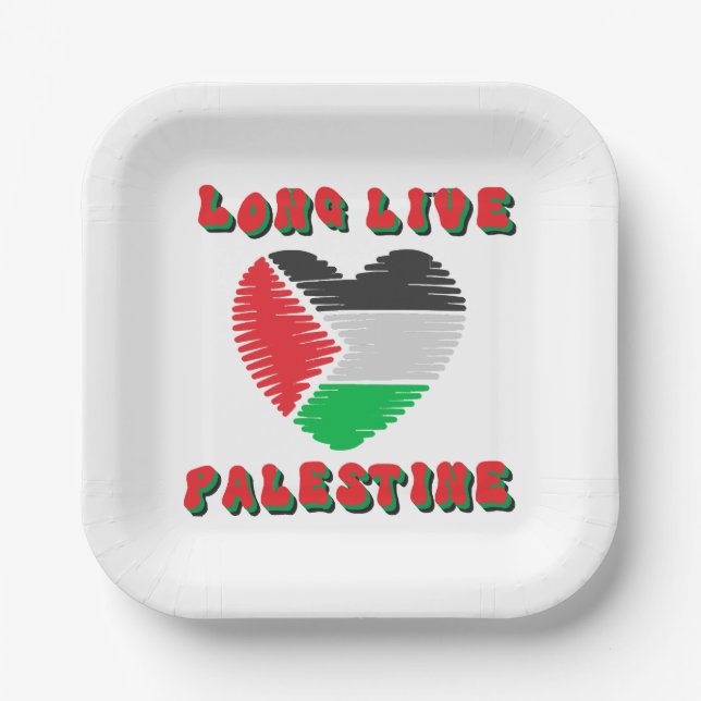 Long Live Palestine Paper Plates (Front)